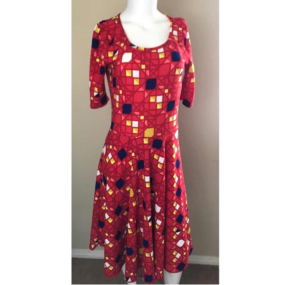 Lularoe | Primary Colors Geometric Pattern Dress - image 1